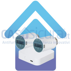 KIT Valvole termostatiche smart, display LCD, UNIVERSALE, app e comando vocale, risparmio energetico
